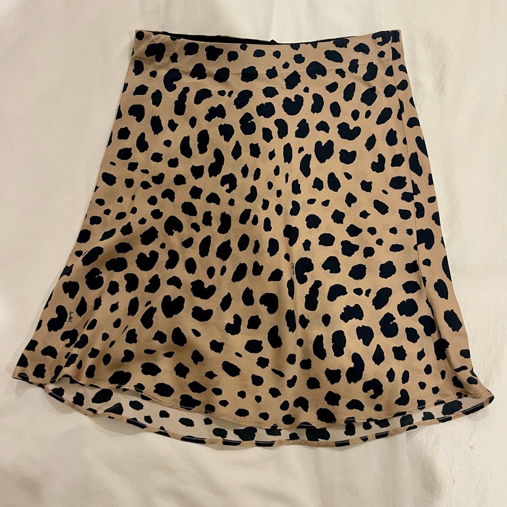 Realisation Par Tan and Black Leopard Mini Skirt